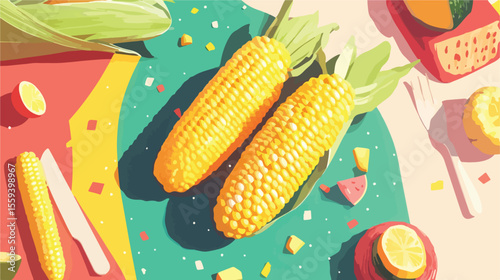 Fresh Organic Corn on the Cob - Healthy Food Concept