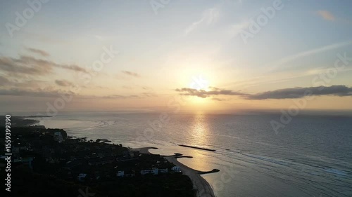 Ocean Sunset in Bali with Golden Horizon
