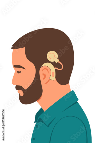 International Day of Persons with Disabilities – Man with Cochlear Implant Illustration