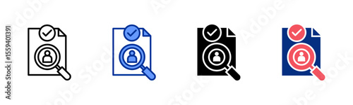 Backgroundcheck icon sheet multiple style collection