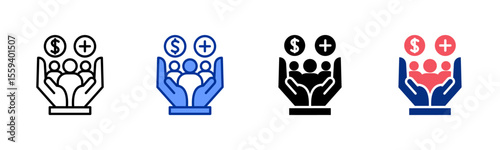 Employeebenefits icon sheet multiple style collection