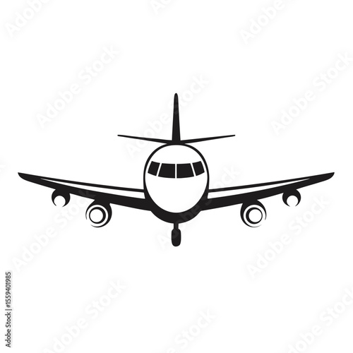 Private plane icon, jet silhouette vector icon, luxury aircraft design, aviation symbol, business jet logo, airplane silhouette, fast jet icon, exclusive plane