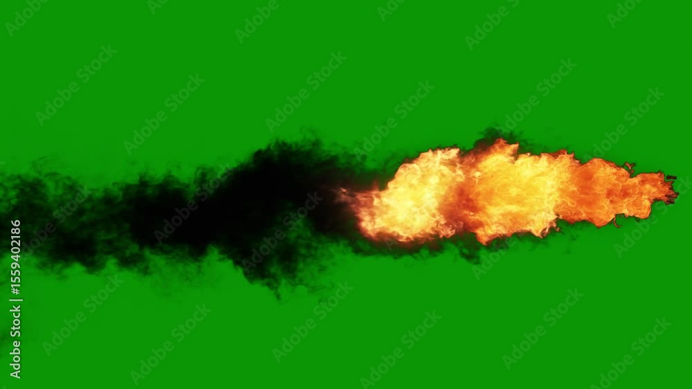 A green screen with white background and cartoon character on it fire is burning an explosion of in the middle animated chromakey background figure scene elements colorful depth expression