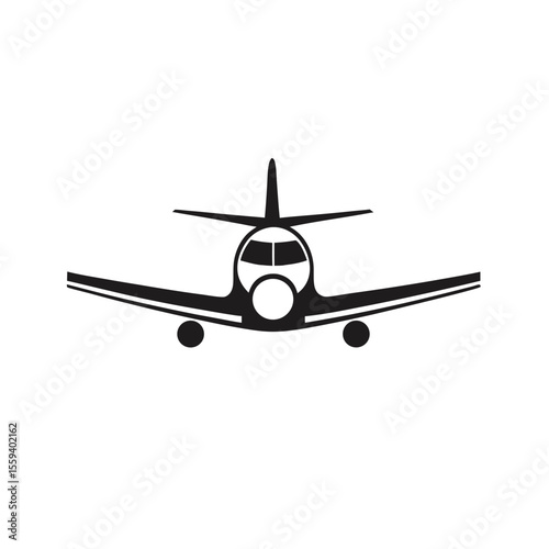 Private airplane silhouette vector icon, jet logo, aviation symbol, luxury aircraft design, business jet icon, exclusive plane silhouette, fast flying airplane logo