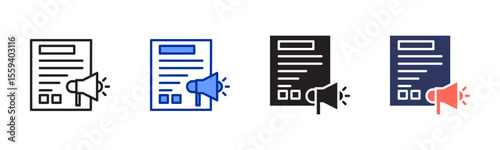 Press Release icon sheet multiple style collection