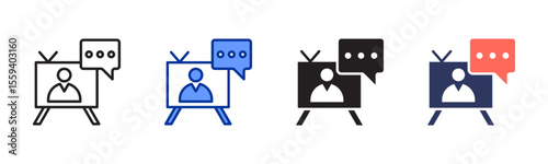 News Anchor icon sheet multiple style collection