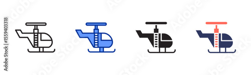 Helicopter icon sheet multiple style collection