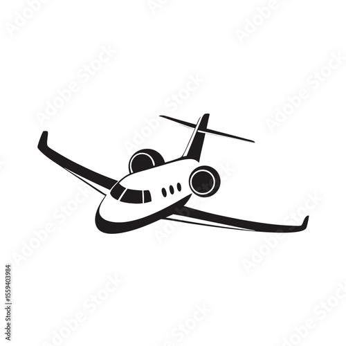 Private jet vector icon, aircraft logo, aviation symbol, luxury airplane silhouette, business jet design, exclusive plane icon, flying jet logo, fast aircraft