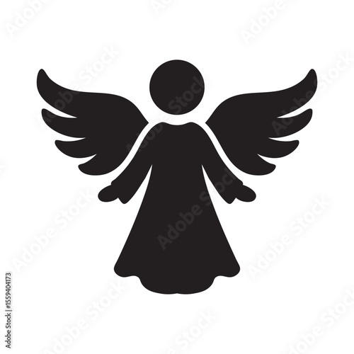 Simple Angel Icon Vector Illustration For Christmas And Holiday Season Projects Isolated On White Background