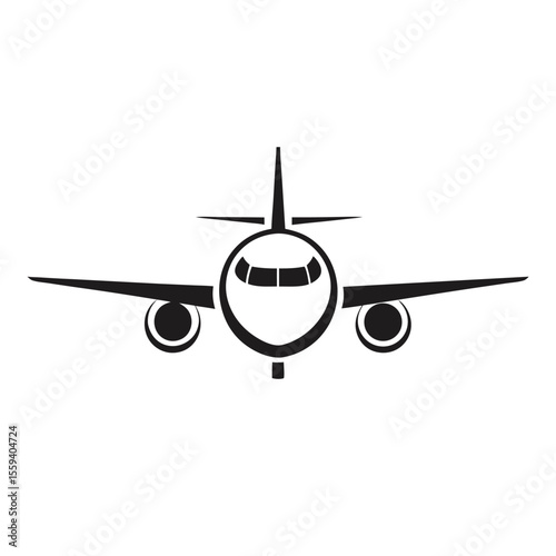 Private airplane vector icon, jet silhouette, luxury aircraft logo, aviation design, business plane symbol, fast airplane icon, exclusive jet silhouette, flying