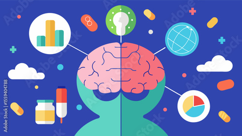 Navigating the world of brain supplements and understanding their potential benefits and risks in our supplements workshop.. Vector illustration
