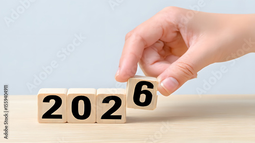 Wallpaper Mural New project growth concept in 2025, Preparation for happy new year , Hand wood 2026. Ai Generated Images Torontodigital.ca