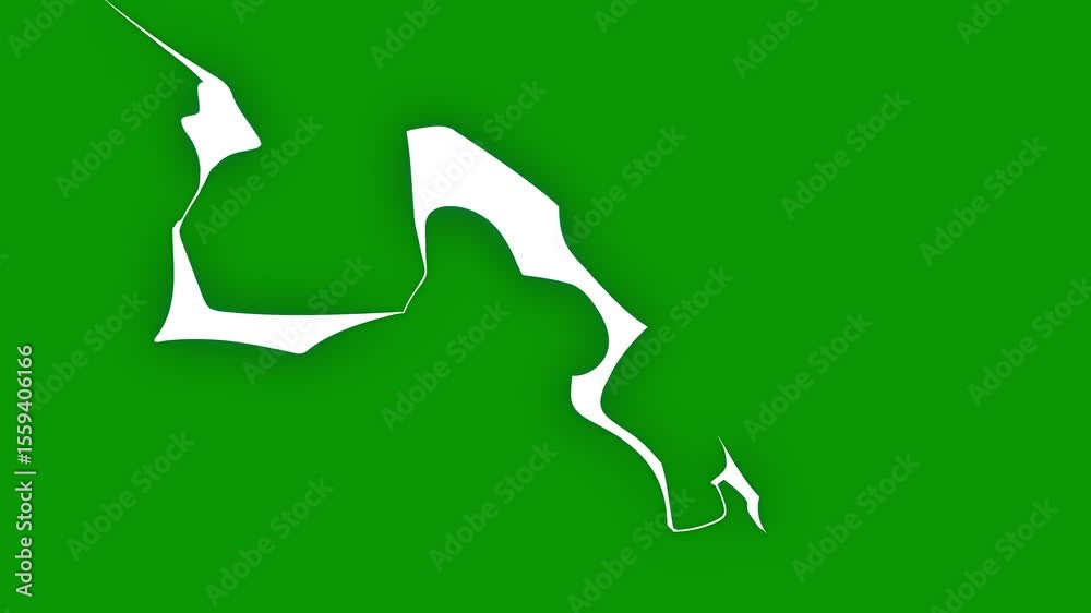 A green screen with white background and arrow on it the shape of leaf bird animated chromakey background expression motion frame layers scene cartoonish movement emotion figure design