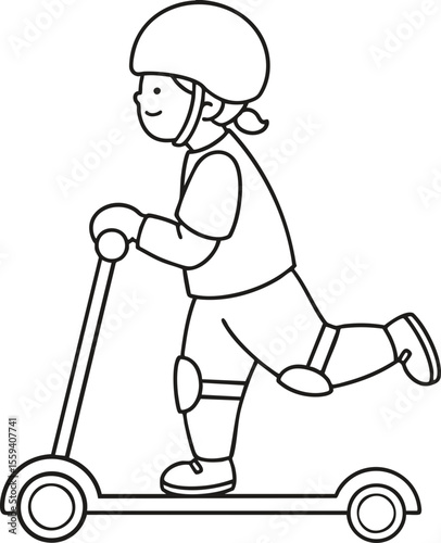 woman with a scooter