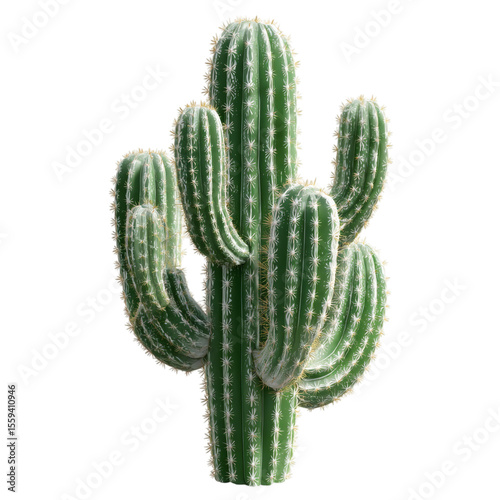 Detailed 3D render of a cactus isolated on transparent background .
