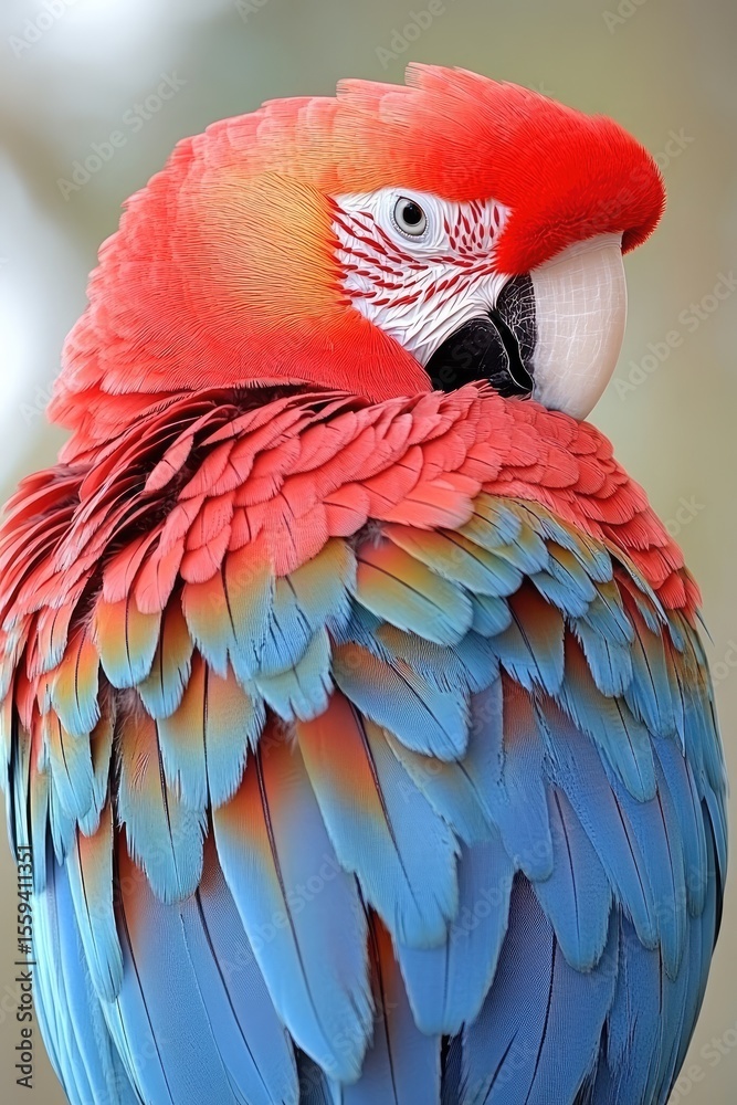 Fototapeta premium Close-up of vibrant macaw plumage