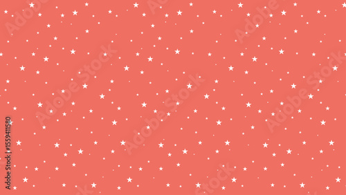Seamless coral star pattern with white stars. Ideal for kids backgrounds, nursery prints, party decorations, scrapbook paper, cute celestial designs, and whimsical digital or print projects.