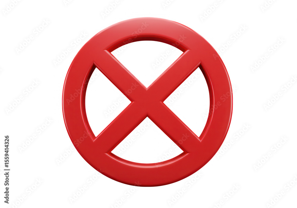 A red cross symbol inside a circle, isolated on transparent background A red cross symbol inside a circle, isolated on transparent background