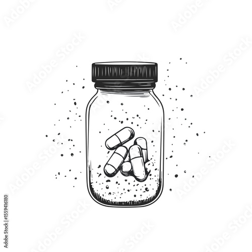 Colorful Effervescent Drug Tablet Cartoon Vector Illustration