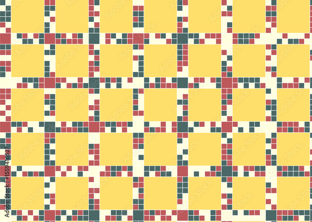 Fototapeta premium 幾何学的なタイル模様 背景