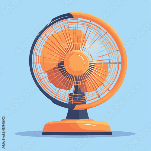 Modern Electric Fan Flat Vector Illustration