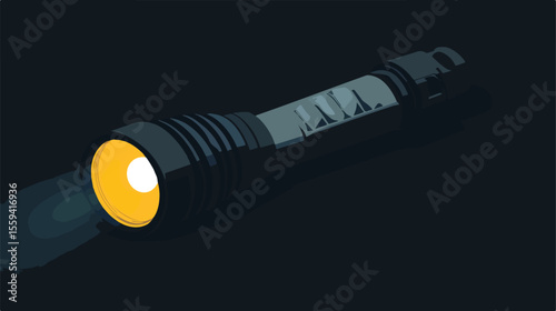 Portable Flat Vector Illustration of Electric Flashlight