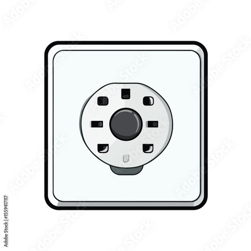 Professional Electric Socket Vector and Illustrator Isolated on White Background