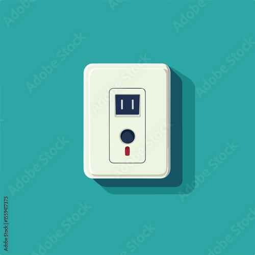 Modern Electronic Plug Socket Flat Vector Illustration