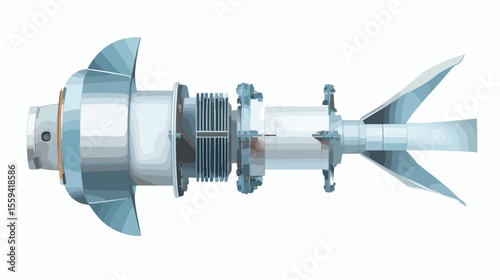 Renewable Wind Turbine Power Side View