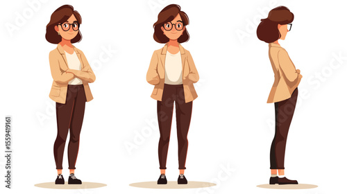 Entrepreneur Woman Character Flat Vector Illustration