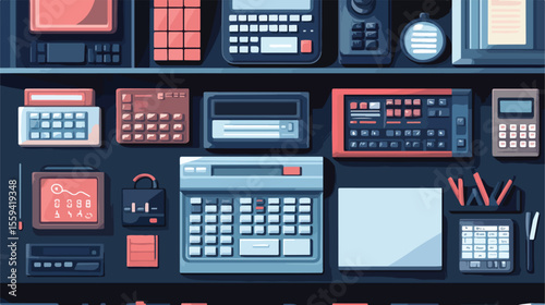 Professional Financial Calculator Teacher Equipment Flat Vector Image