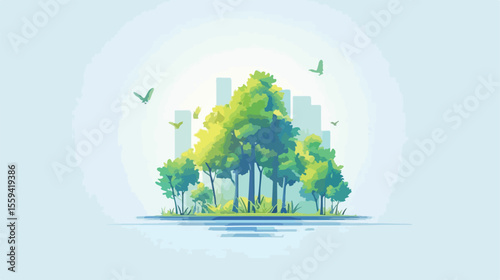 Financial Growth Flat Vector Illustration Centered
