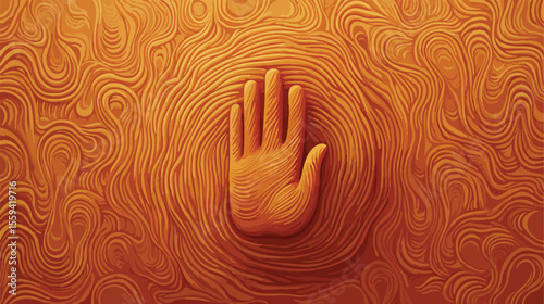 Secure Fingerprint and Password Flat Vector Illustration