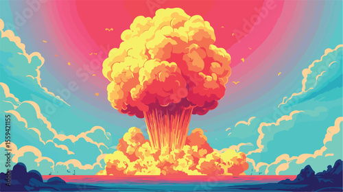 Explosion Bang Pop Art Style Icon Vector Illustration