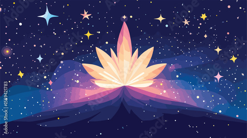 Whimsical Fairytale Star Decoration Flat Vector Illustration