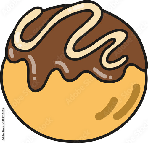 vector illustration of a chocolate cake, 
vector illustration of a octopus balls
