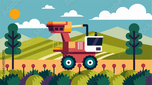Automated Crop Harvesting With the help of precision harvesting machines vineyards can harvest gs at the perfect moment increasing efficiency and maintaining quality while reducing. Vector