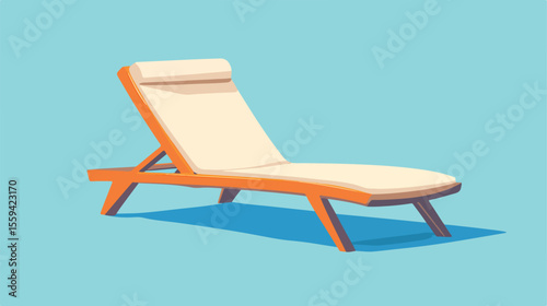 Modern Flat Design Sunbed Illustration Vector