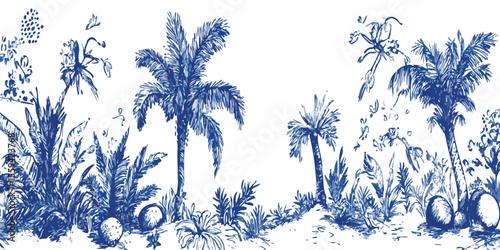 Tropical Botanical Border Design