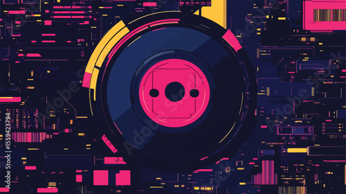 Retro 90s Pop Art Floppy Disk Vector Illustration