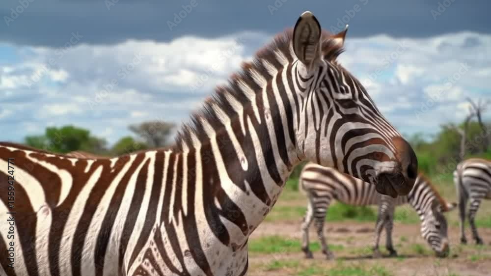 Close-up of zebra showing detailed black and white stripes