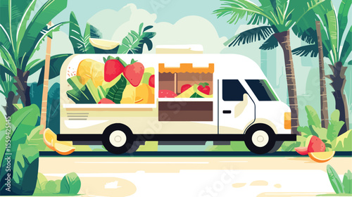 Modern Food Delivery Design Flat Vector Illustration