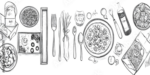Various food items laid out on a table