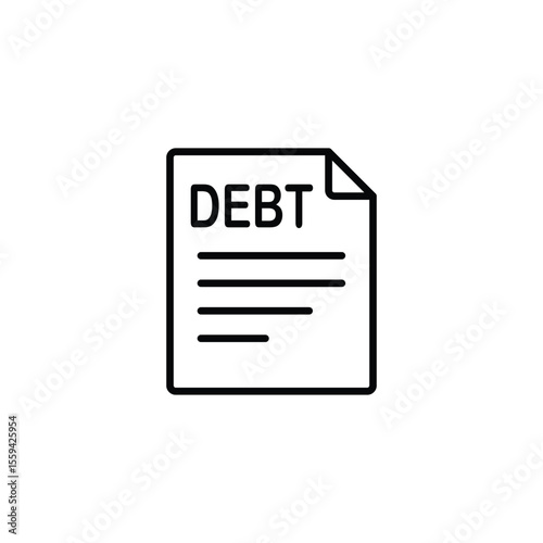 Simple icon representing debt document