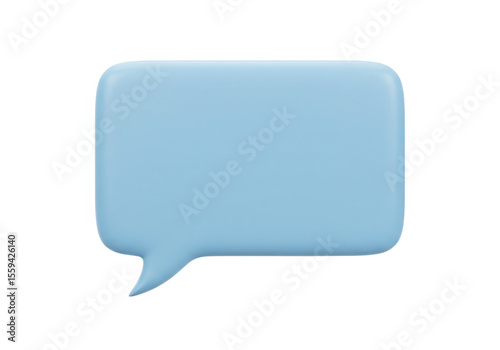A single light blue rectangular speech bubble is isolated on transparent background