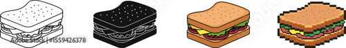 Sandwich Illustration in Different Styles
