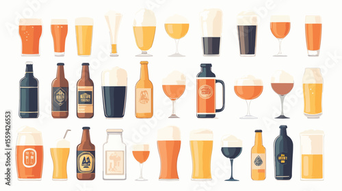 Free Beer Flat Vector Illustration Centered