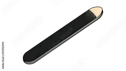 Illustration of a black nail file with beige tip for personal grooming and care