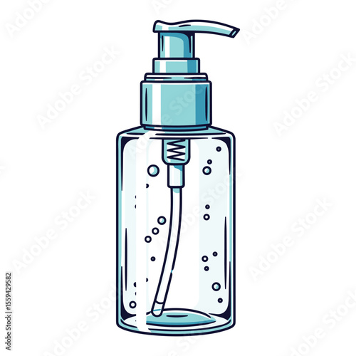 Hand sanitizer bottle illustration for hygiene awareness and healthcare promotion vector