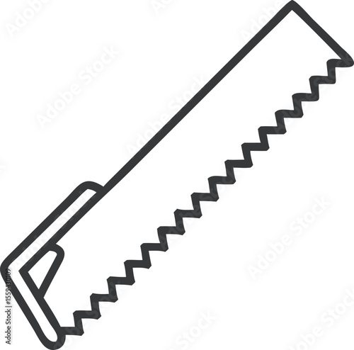 Vector art of a hand saw isolated on white background is ready for cutting wood